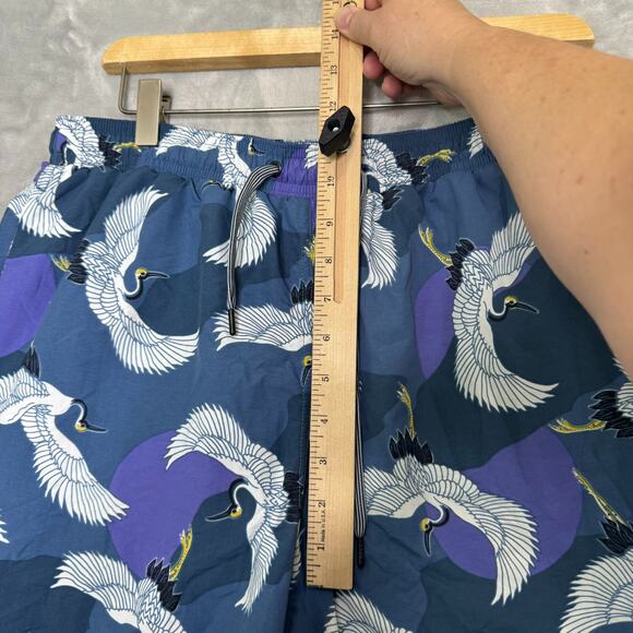 Saxx Cannonball 2N1 Swim Trunks Mens Large Blue Crane Bird Bathing Suit Beach - Picture 10 of 10